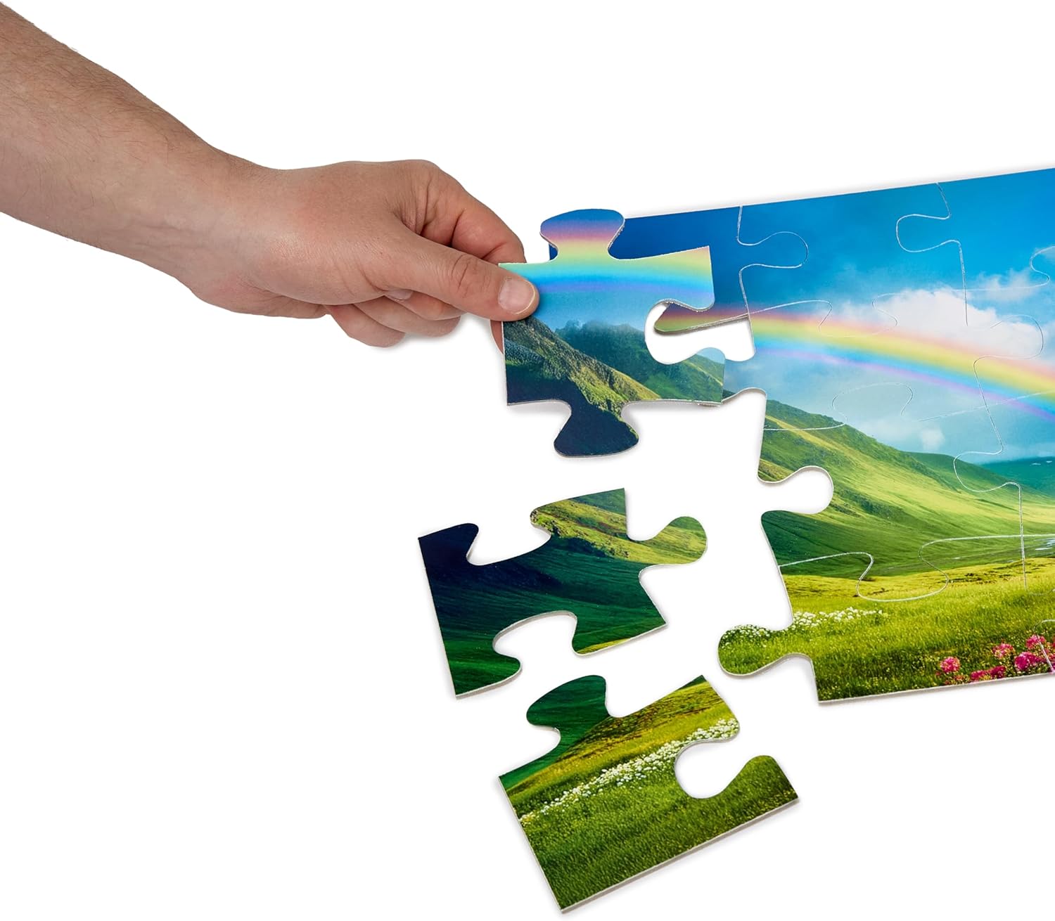 Detail hrúbky dielikov puzzle Miniland Mind and Move